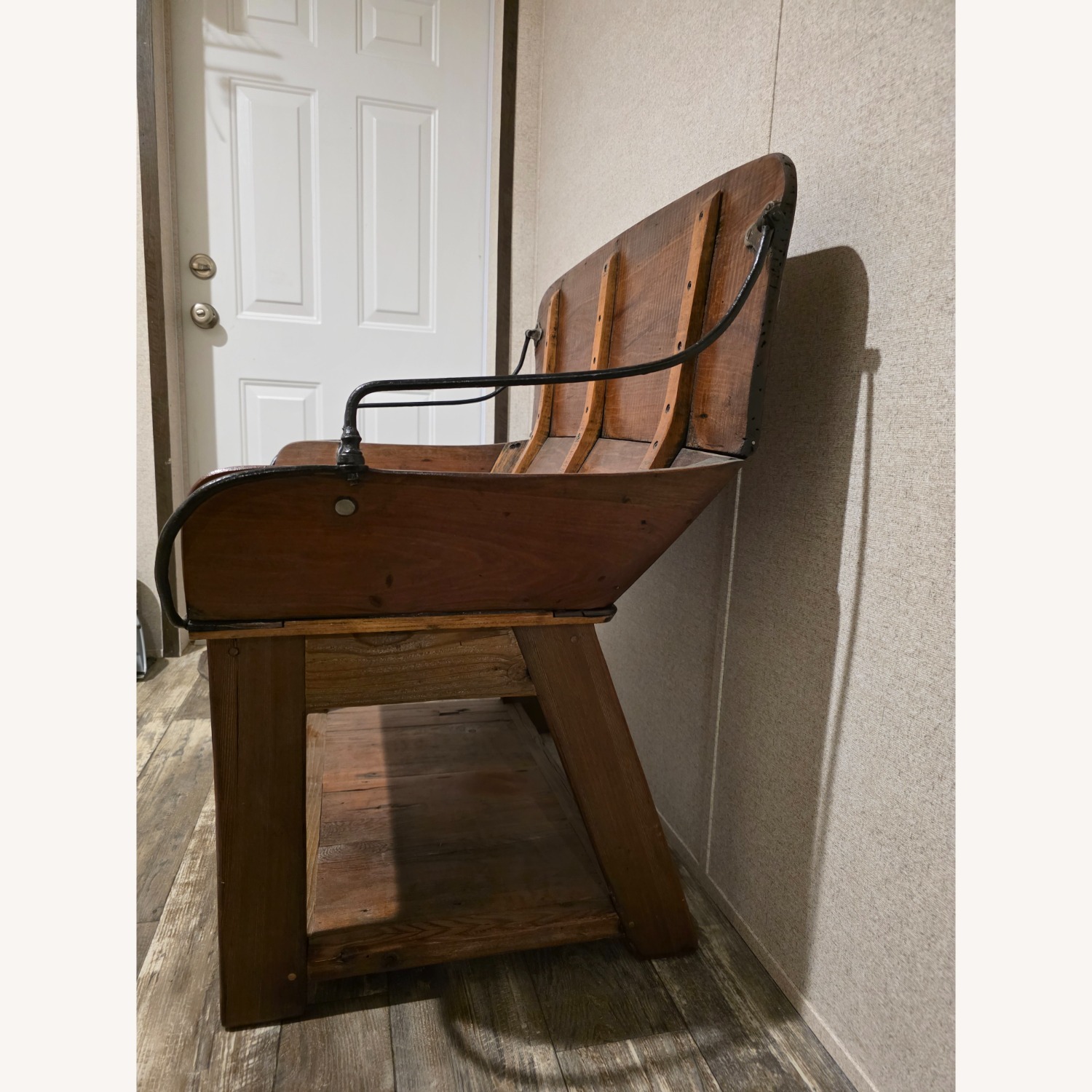 Vintage/Antique Light Brown Bench - image-4