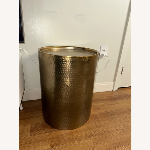 Used Target Threshold Manila Cylinder Drum Accent Table  for sale on AptDeco