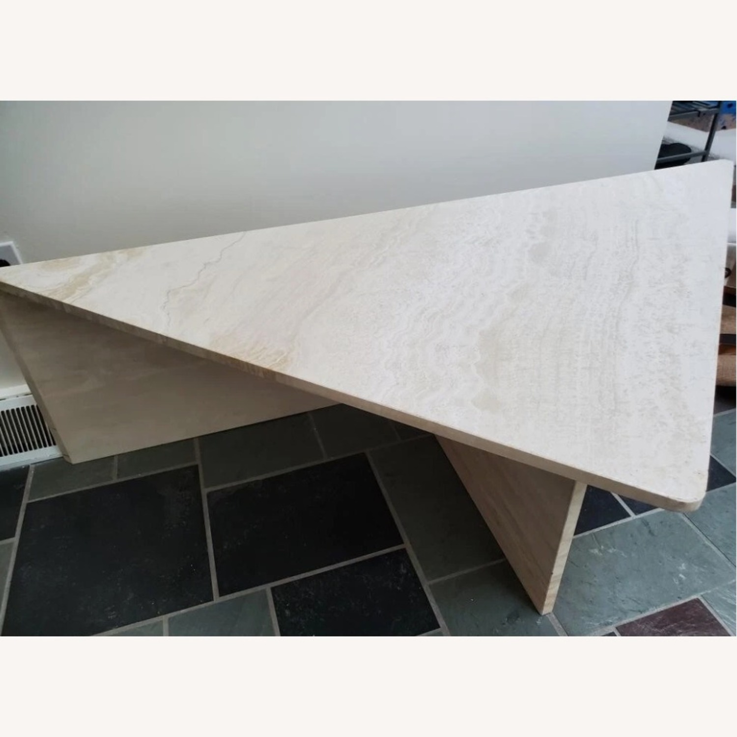 Vintage/Antique White Stone Coffee Table - image-2