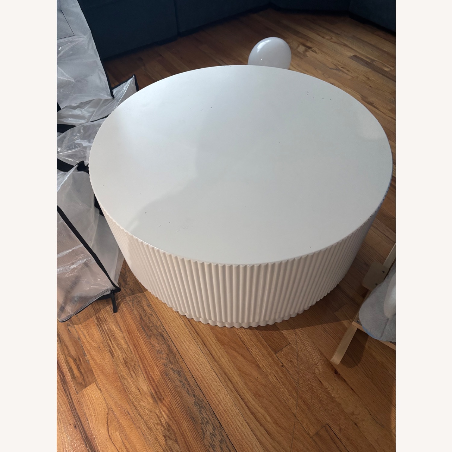West Elm White Ceramic Coffee Table - image-3