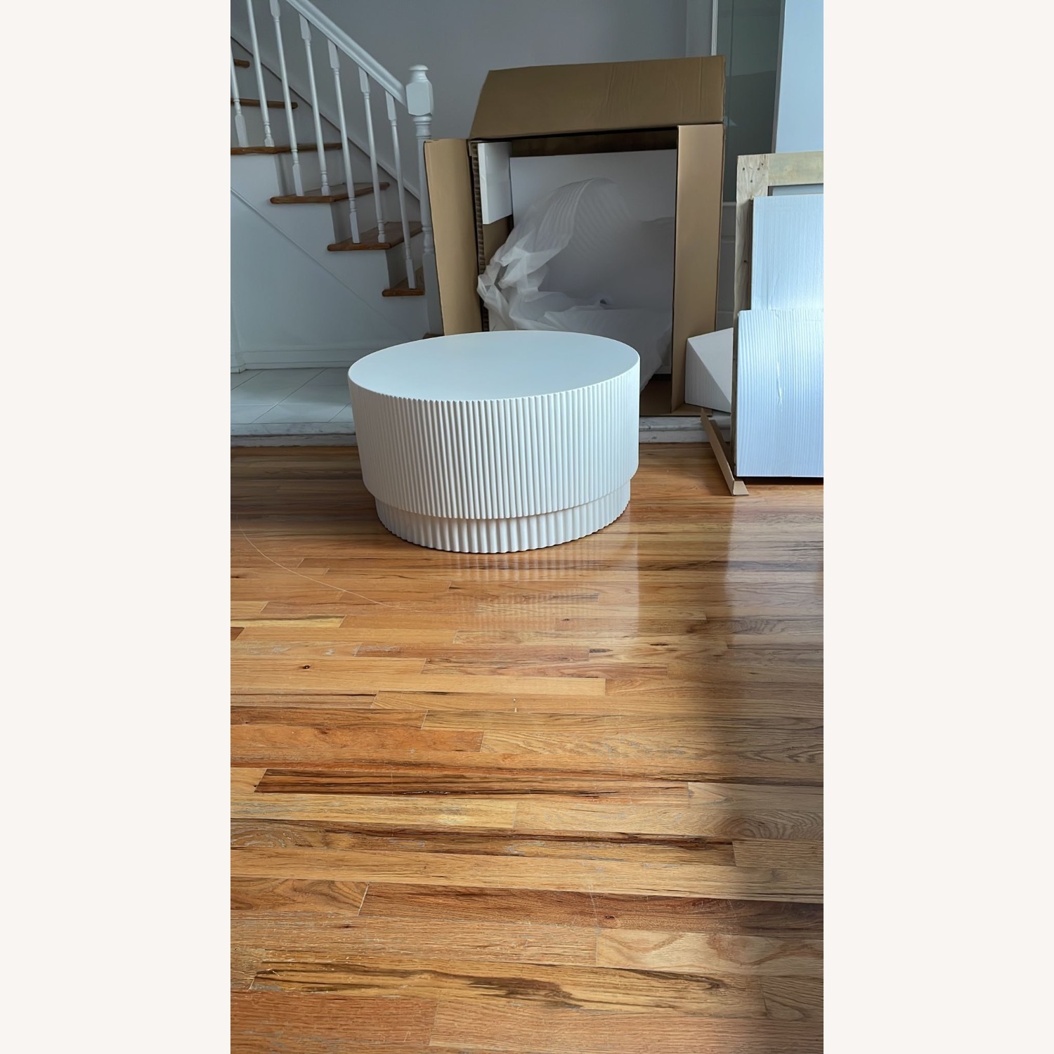 West Elm White Ceramic Coffee Table - image-1