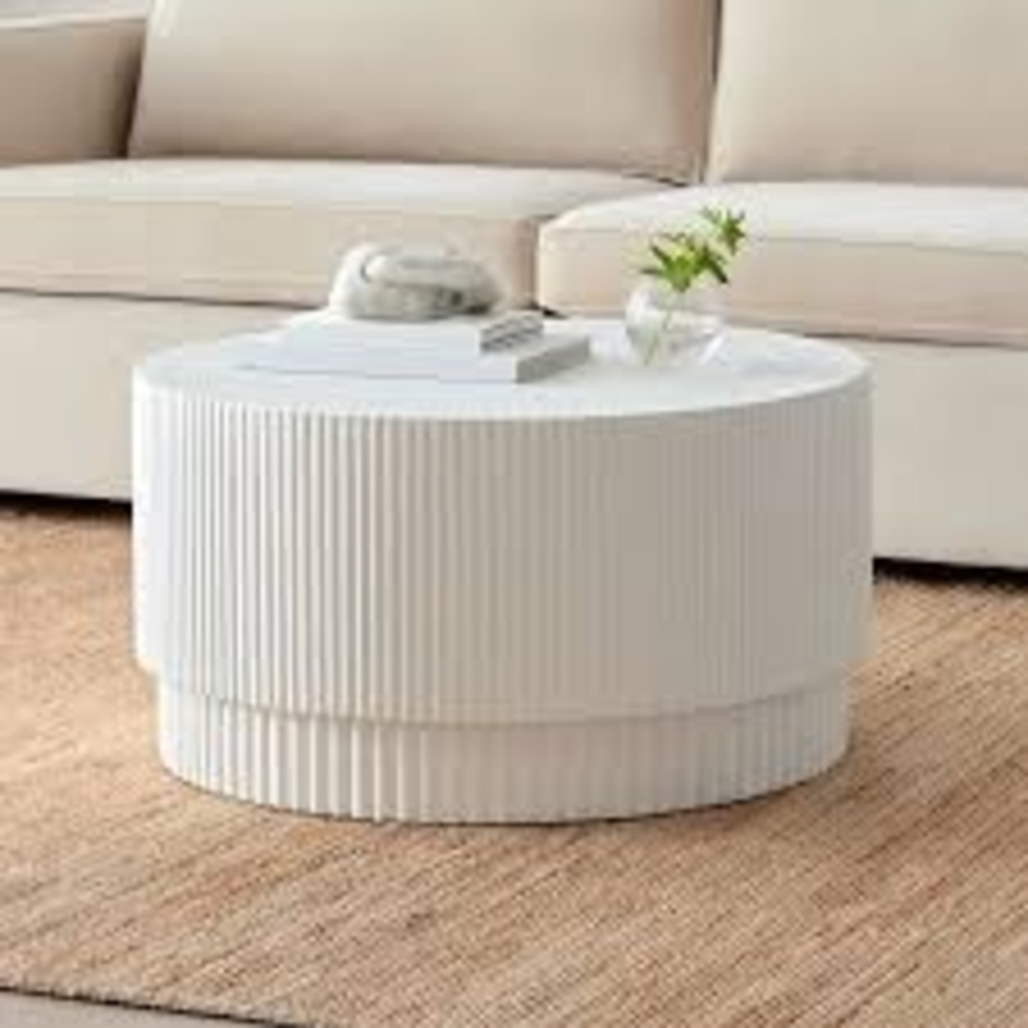 West Elm White Ceramic Coffee Table - image-4