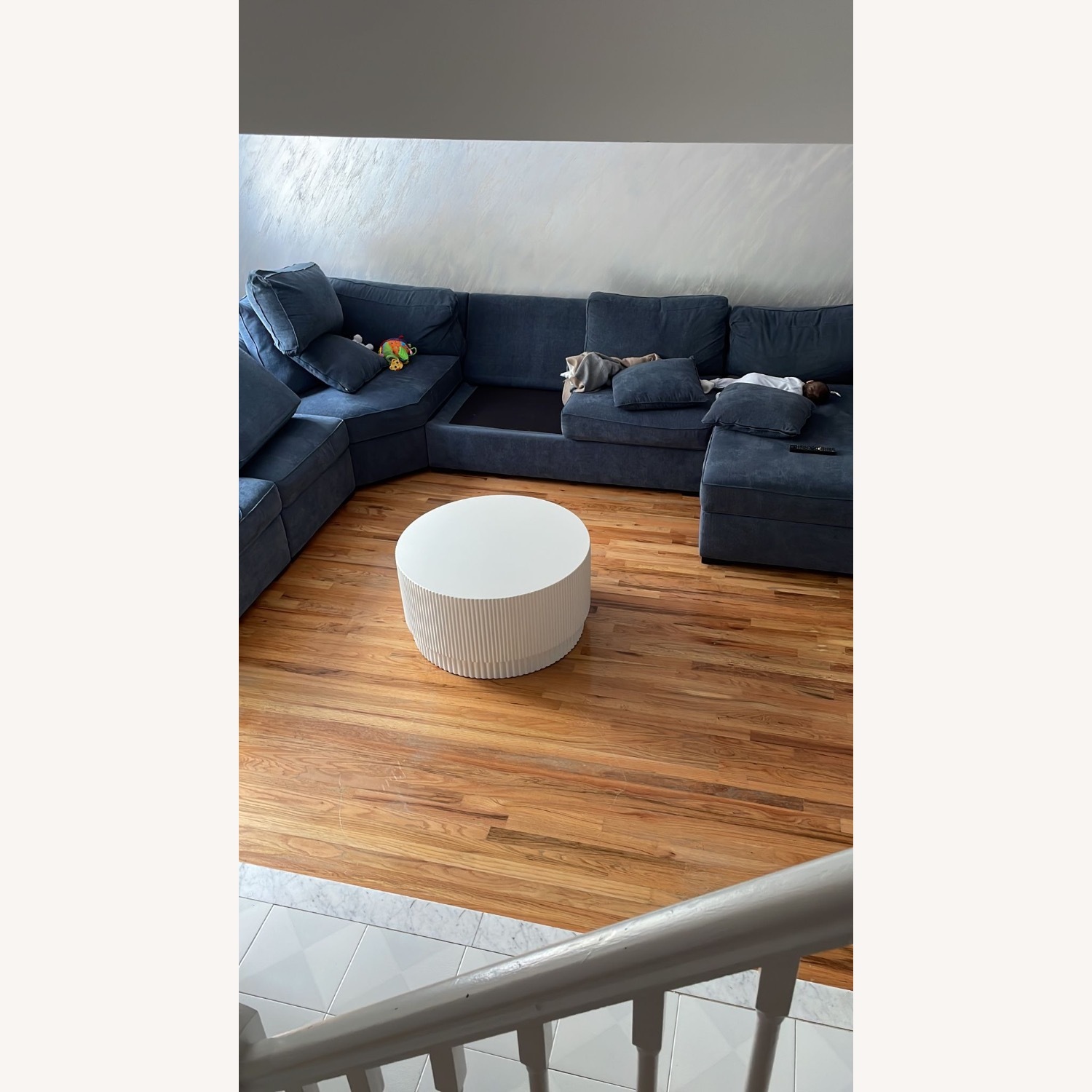 West Elm White Ceramic Coffee Table - image-2