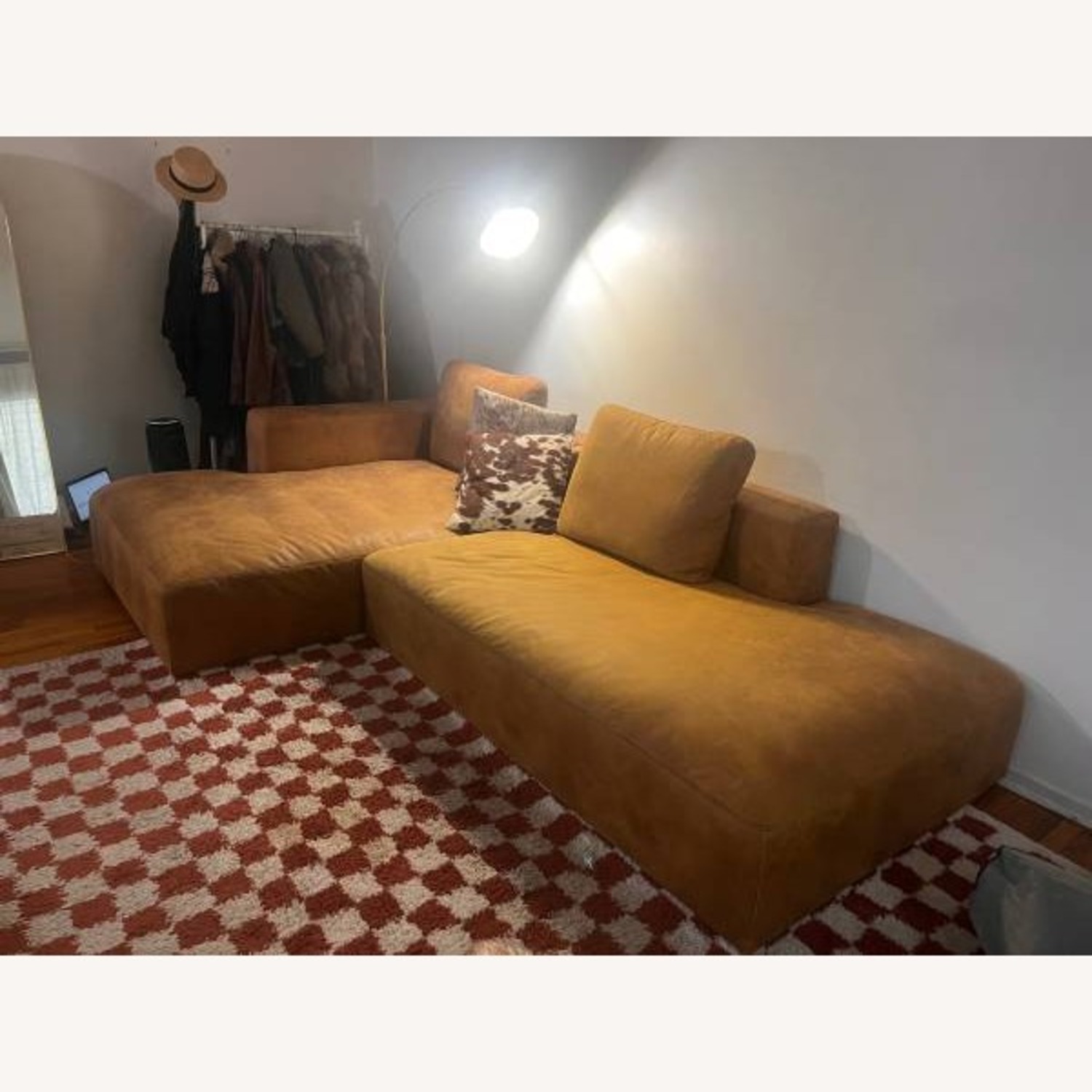 Natural Faux Leather 2 Piece Sectional - image-2