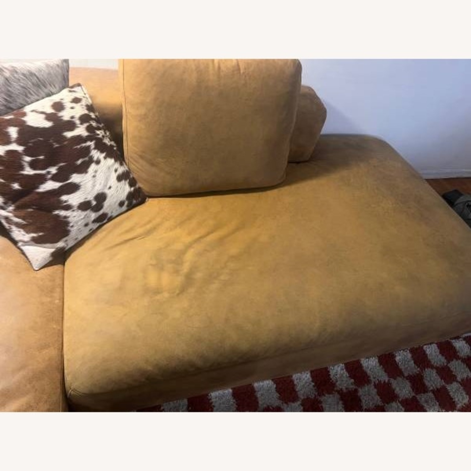 Natural Faux Leather 2 Piece Sectional - image-3