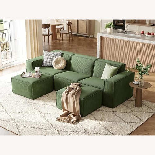 Used Amazon Modular Sectional Sofa with 2 Ottomans for sale on AptDeco