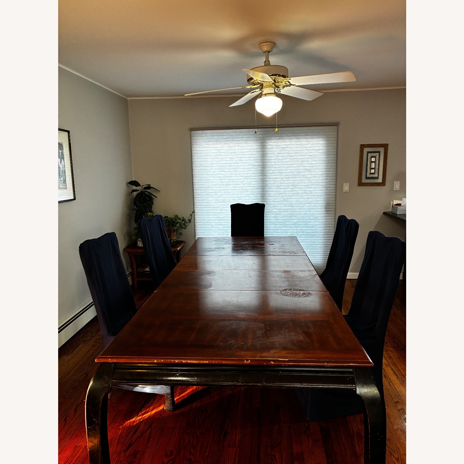 Dark Brown Wood Dining Set - image-1