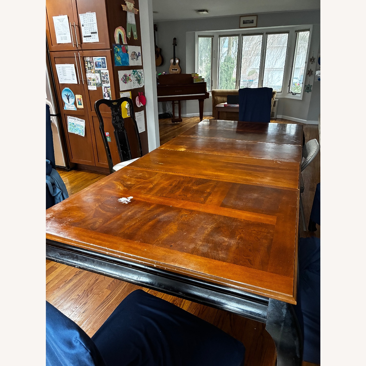 Dark Brown Wood Dining Set - image-3