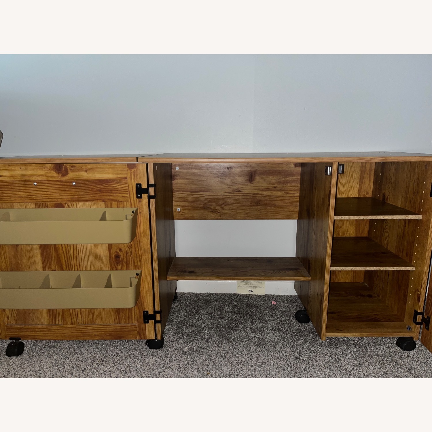 Dark Brown Wood Armoire - image-1