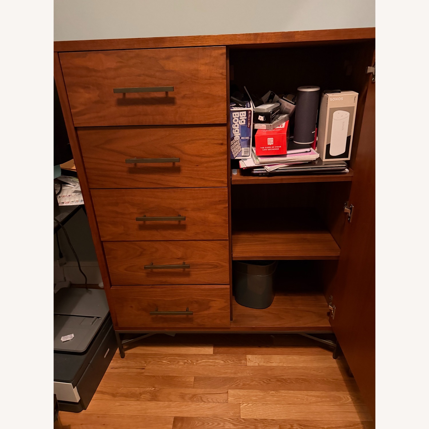 West Elm Dark Brown City Storage Chifforobe - image-3