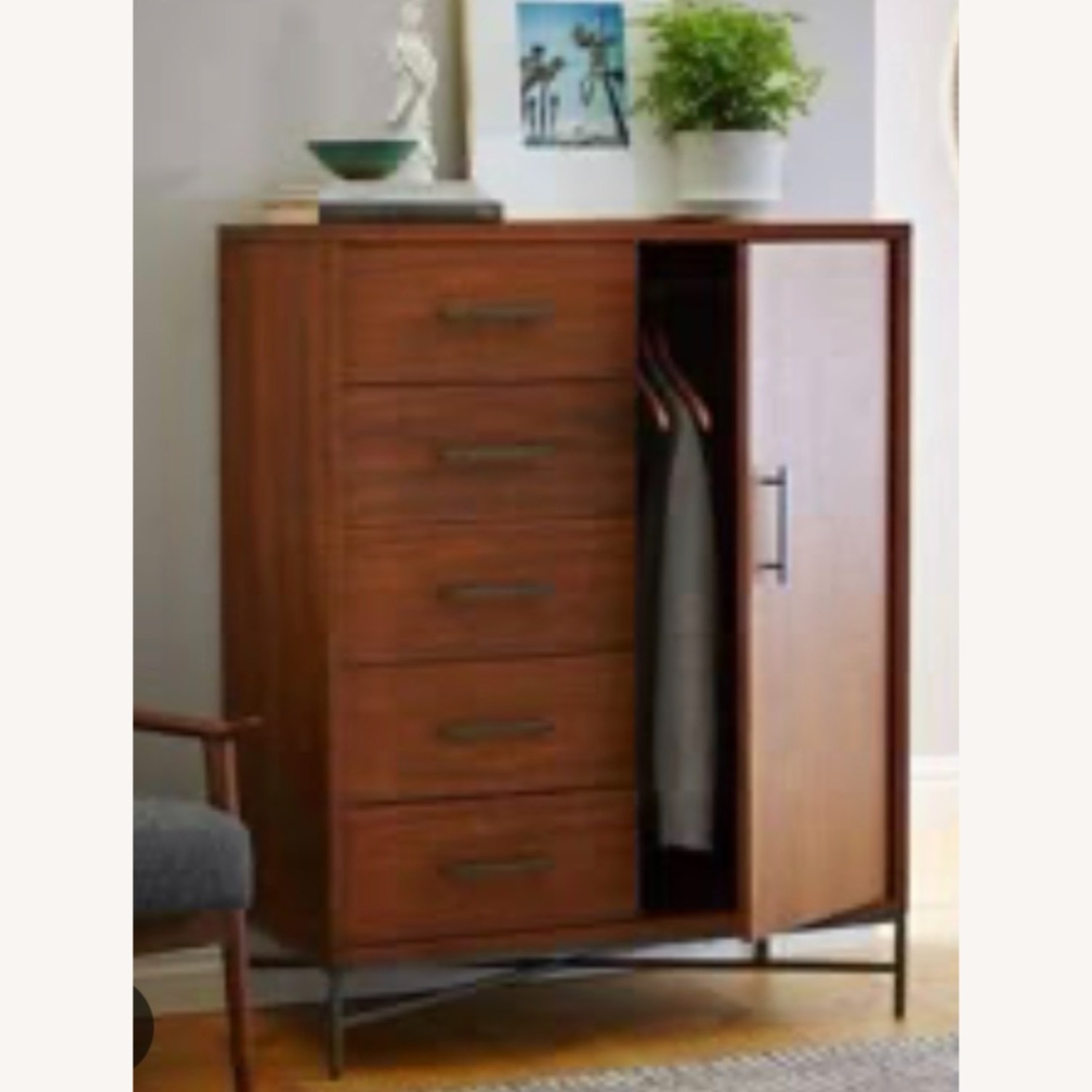 West Elm Dark Brown City Storage Chifforobe - image-1