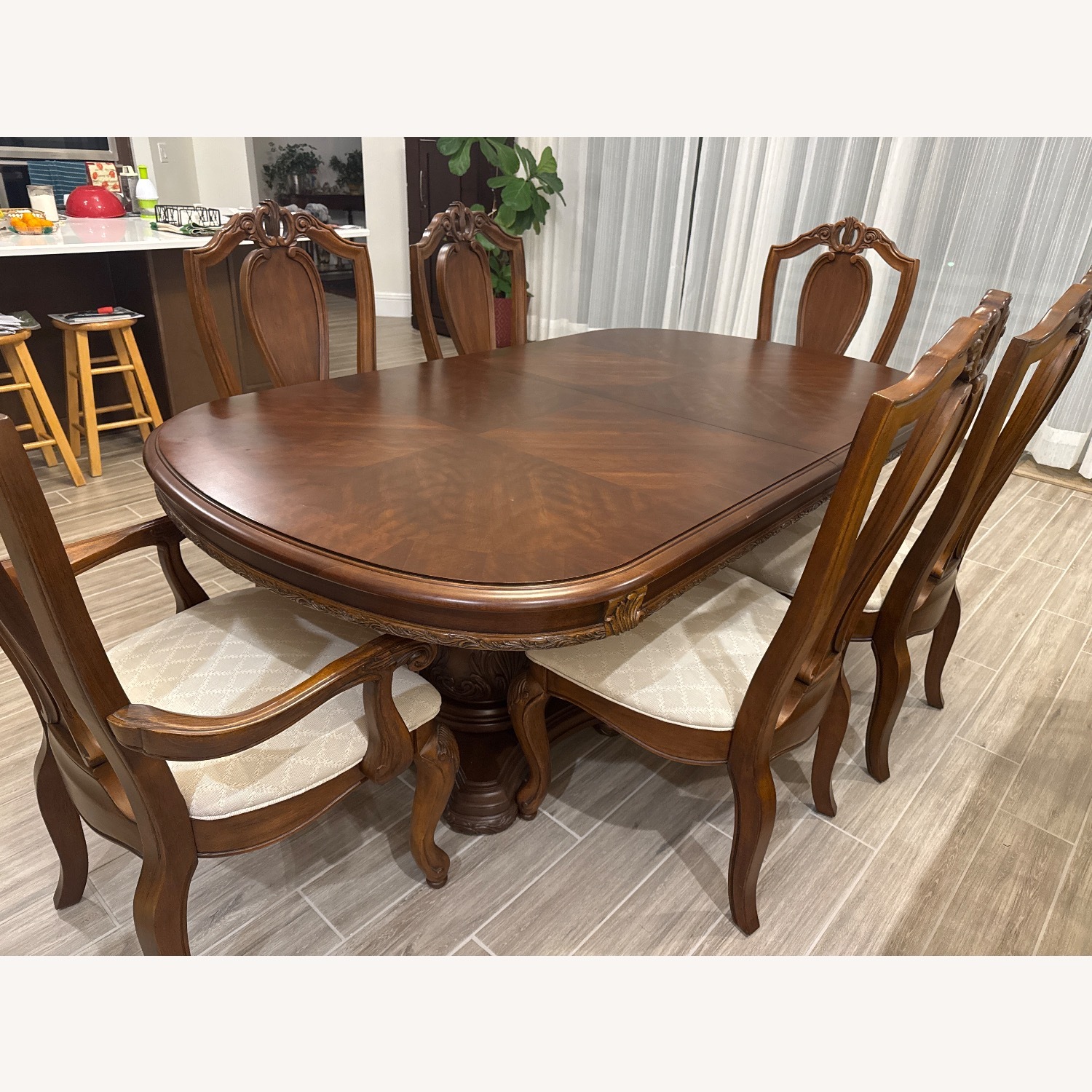 Dark Brown Wood Dining Sets - image-1