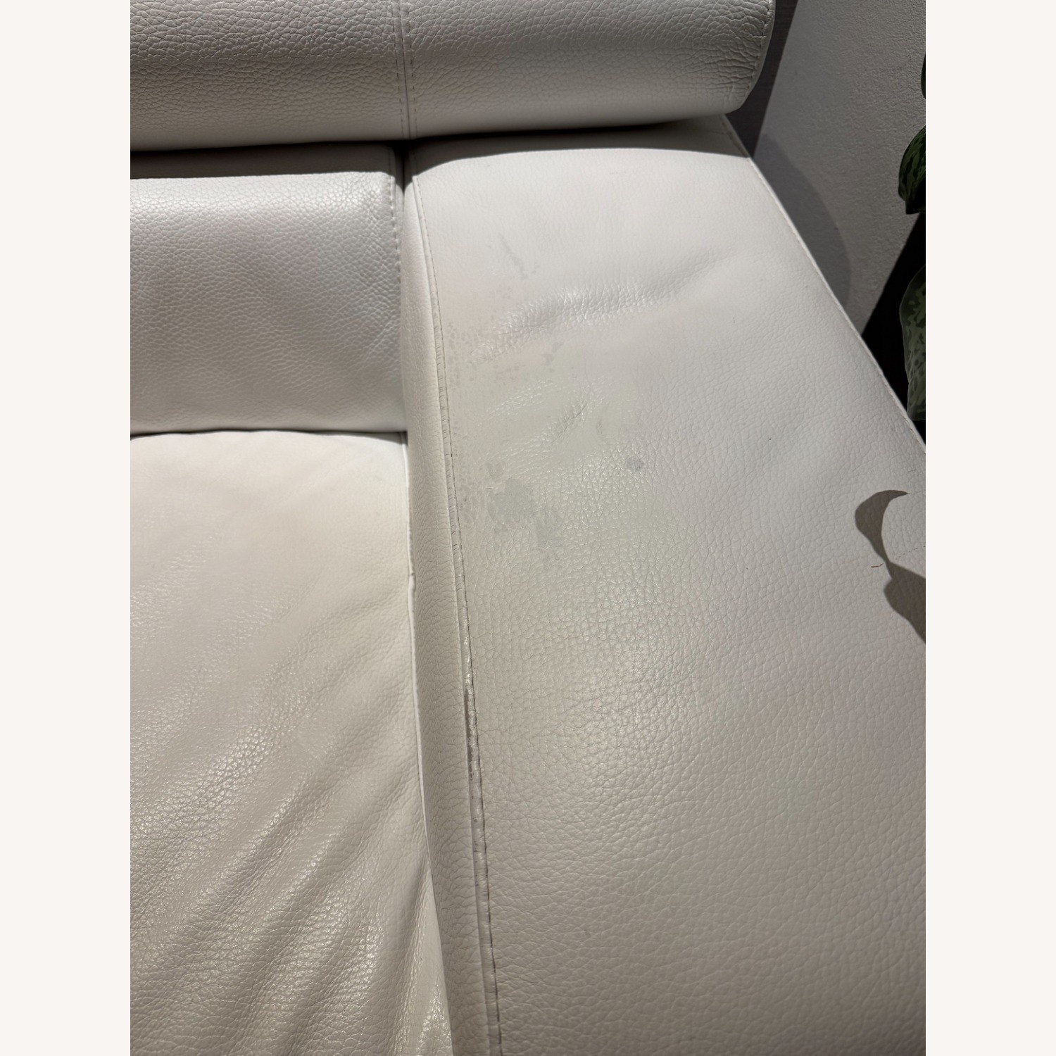 White Leather Sofa - image-1