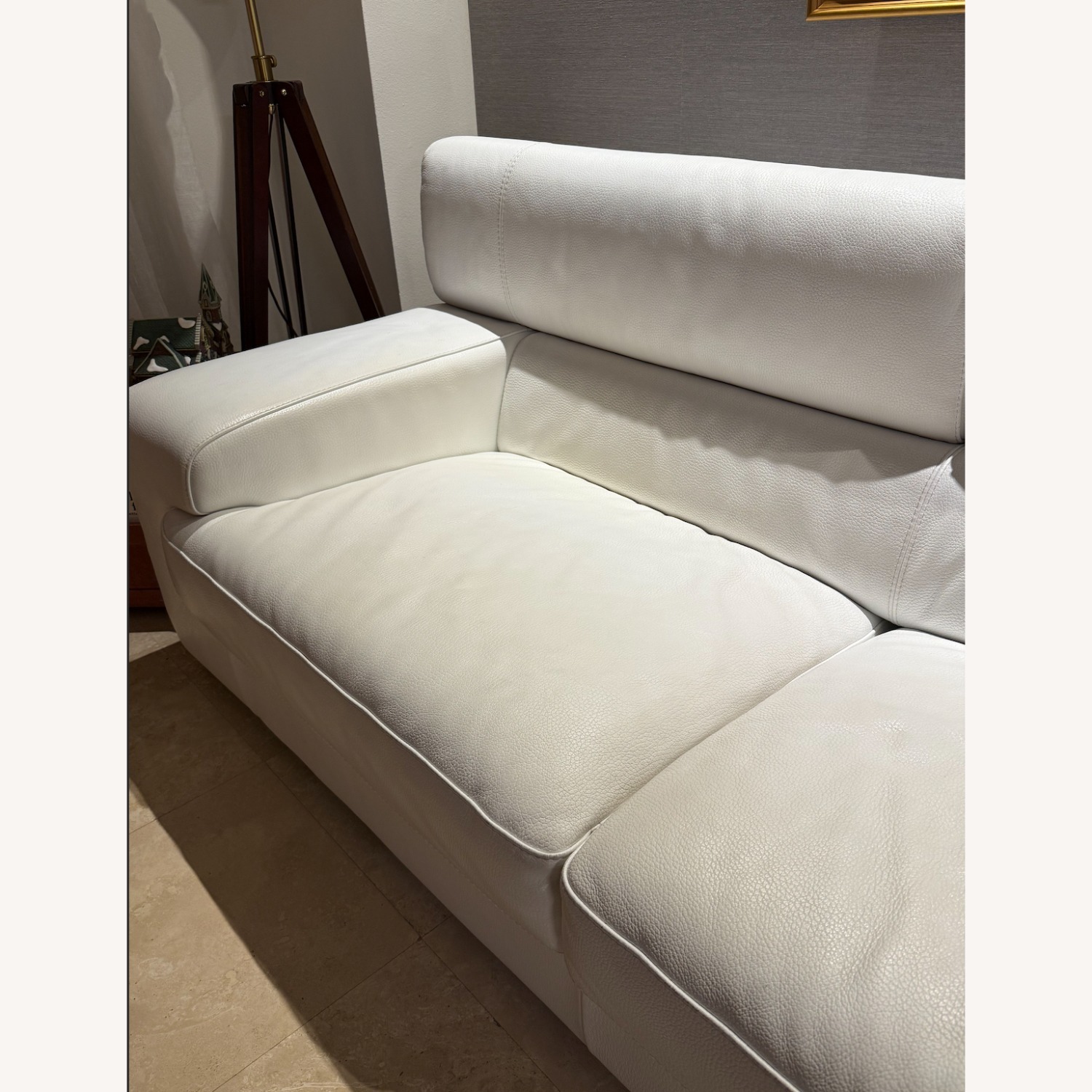 White Leather Sofa - image-2