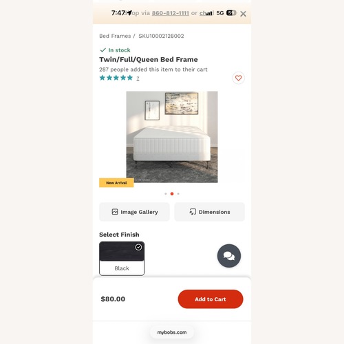 Used Bobs furniture queen frame for sale on AptDeco