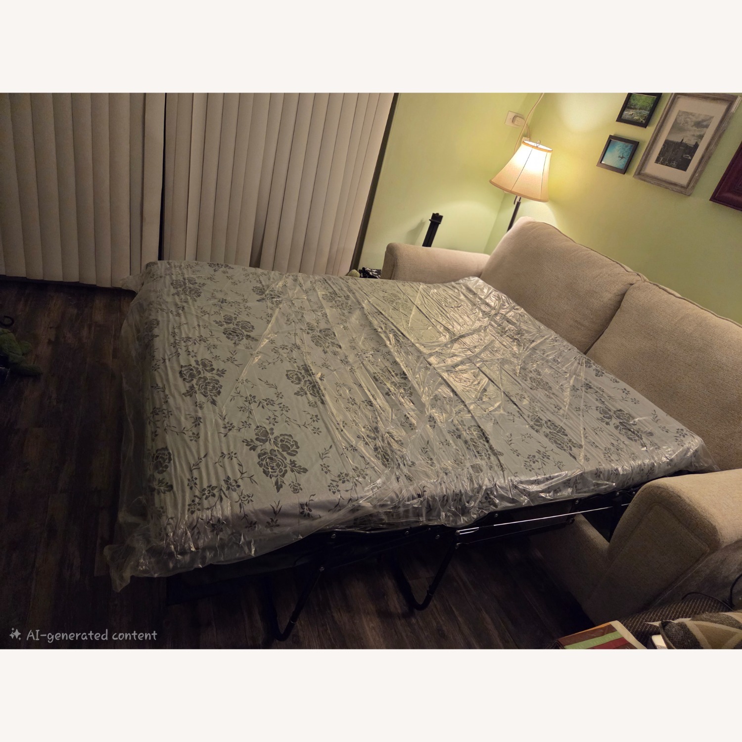 Ashley Furniture White Fabric Sleeper Sofa - image-3