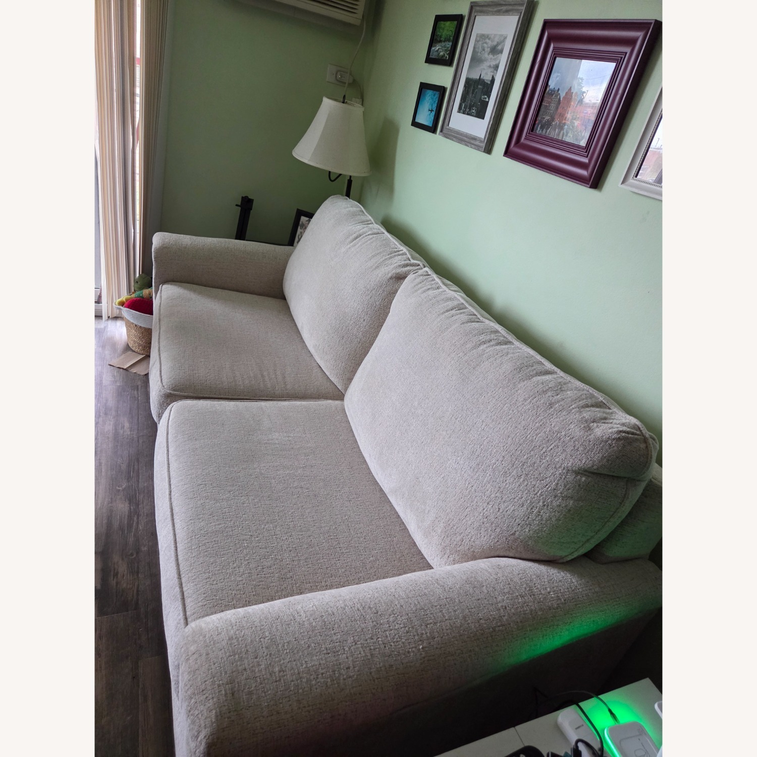 Ashley Furniture White Fabric Sleeper Sofa - image-16