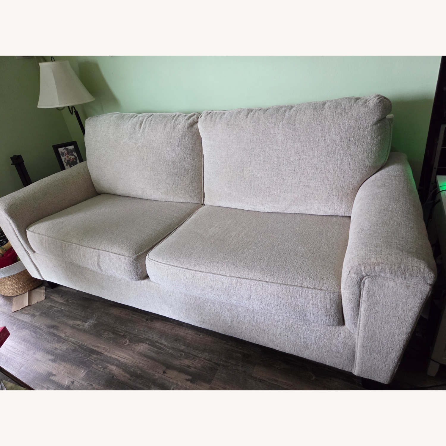 Ashley Furniture White Fabric Sleeper Sofa - image-14