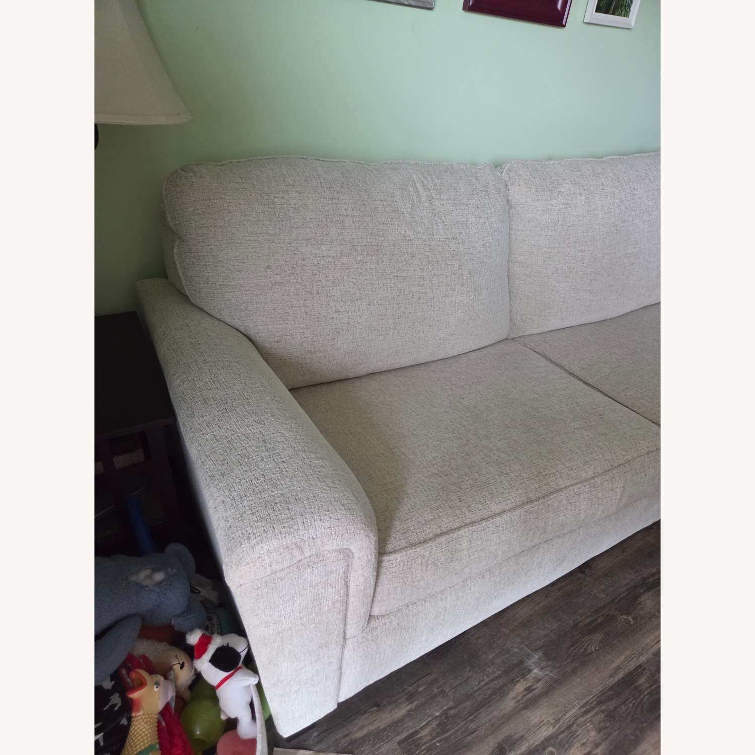 Ashley Furniture White Fabric Sleeper Sofa - image-4