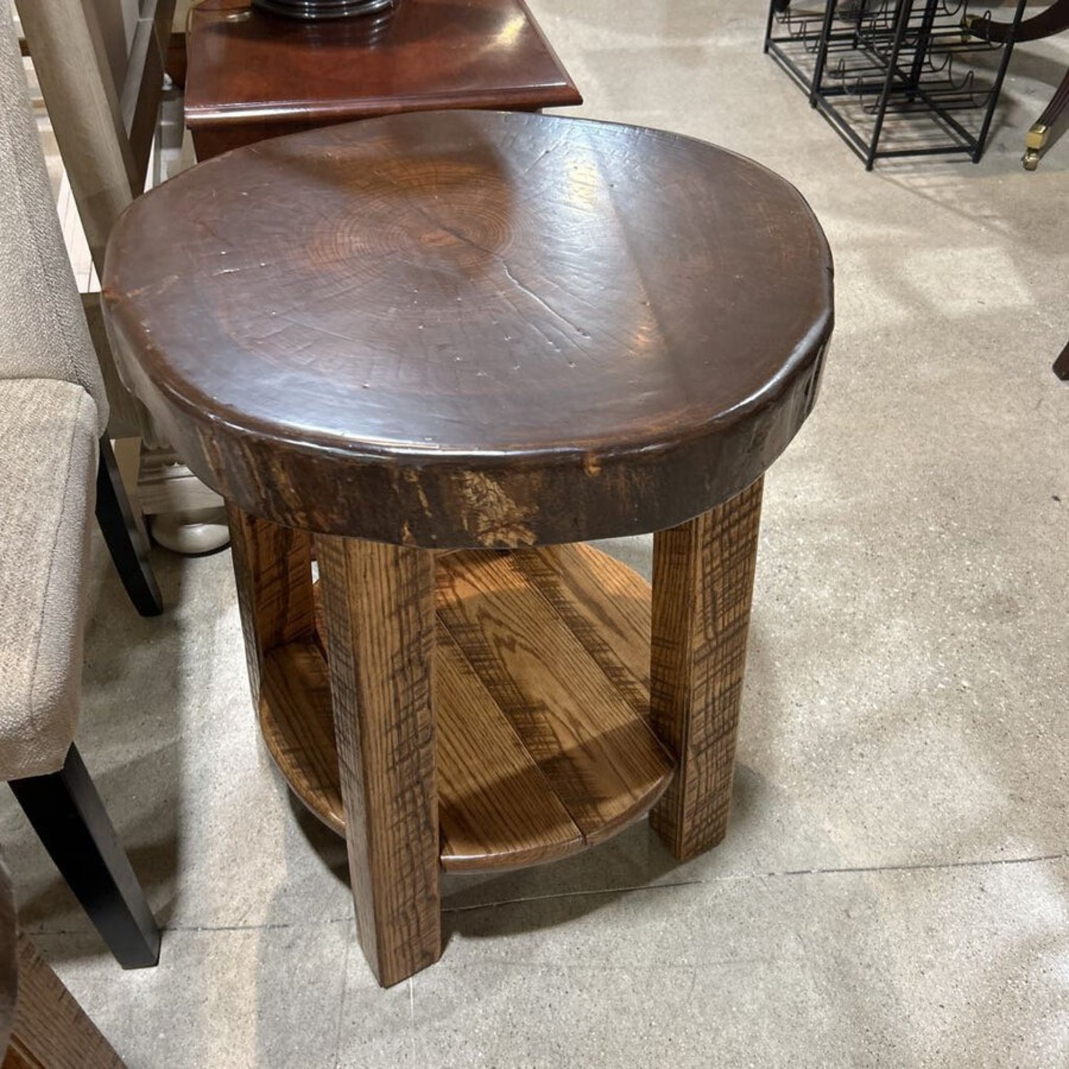 Amish Made Solid Wood Round Side Table - image-1