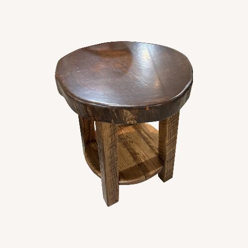 Used Amish Made Solid Wood Round Side Table for sale on AptDeco