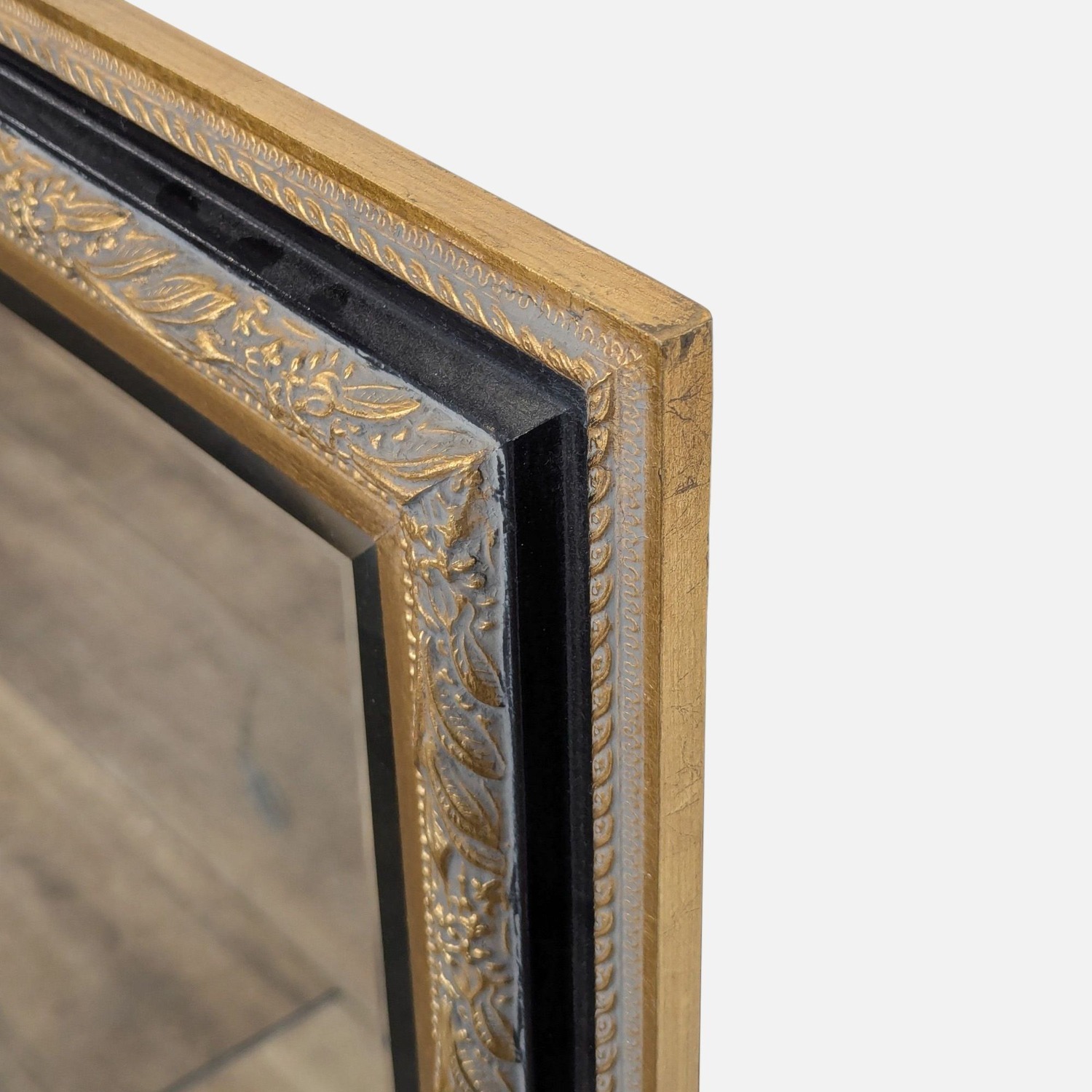 Wood Framed Mirror with Carving and Gilding	 - image-4