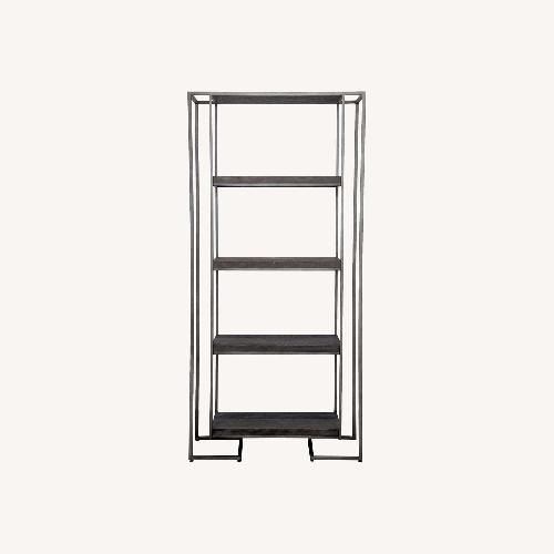 Used Modern Industrial Metal and Wood Bookshelf	 for sale on AptDeco