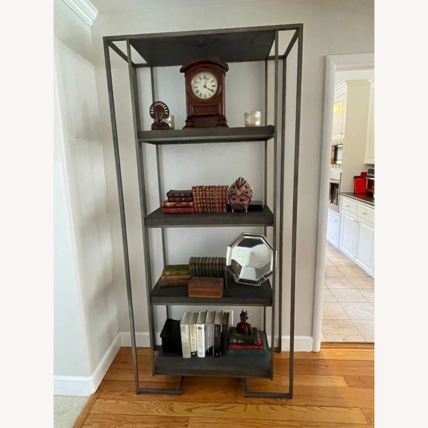 Modern Industrial Metal and Wood Bookshelf	 - image-1