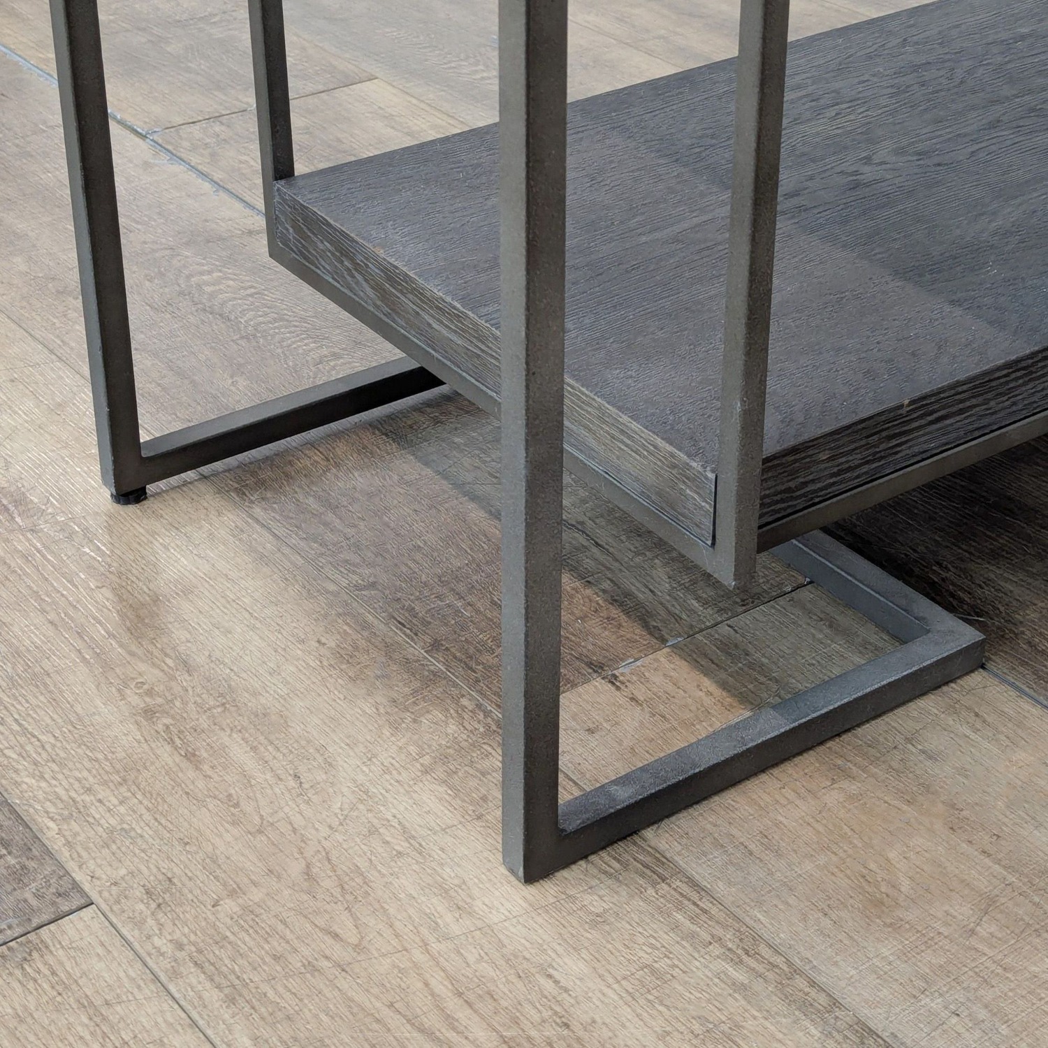 Modern Industrial Metal and Wood Bookshelf	 - image-6