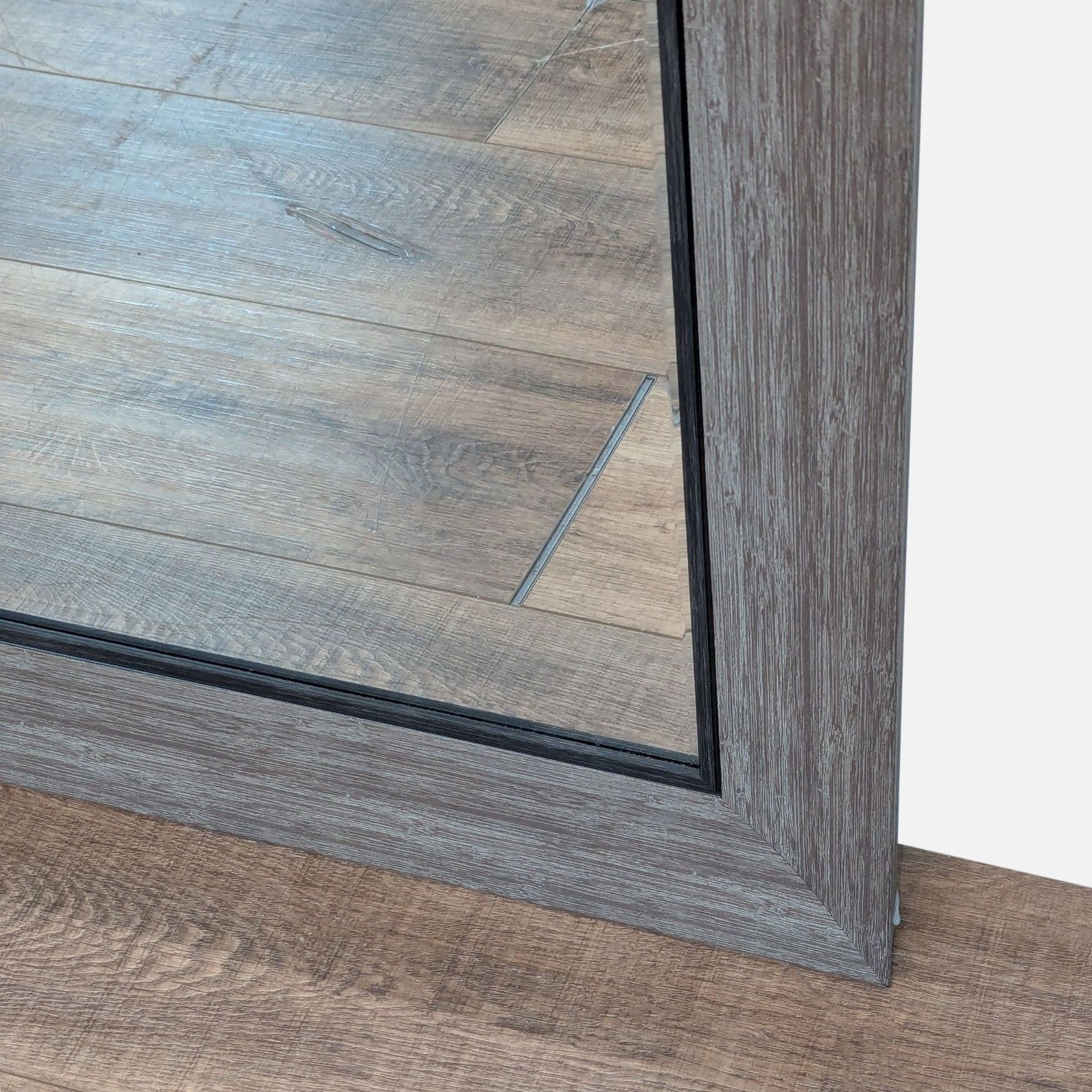 Grey Wash Wood Frame Mirror - image-2