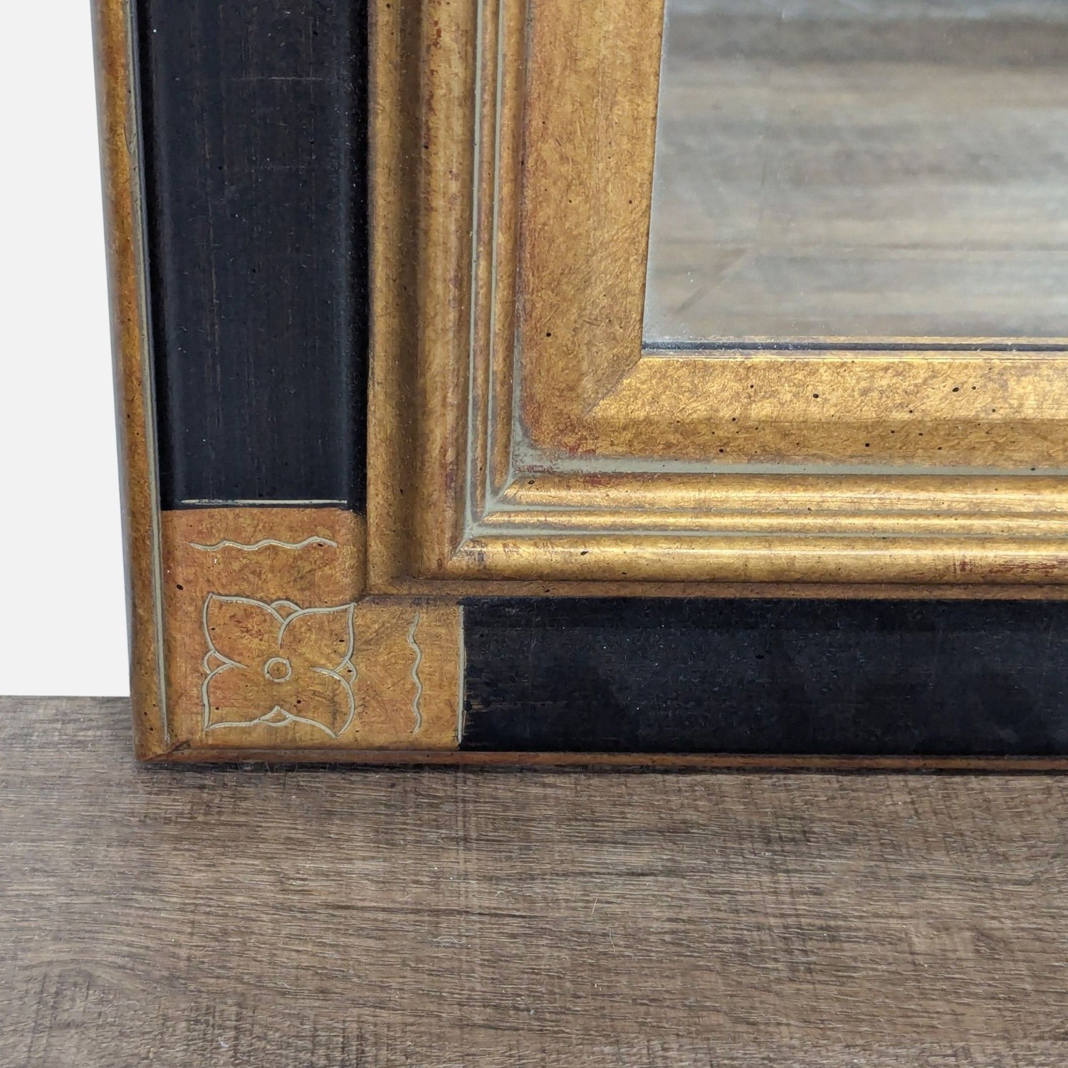 Wood Framed Mirror with Gilding	 - image-2