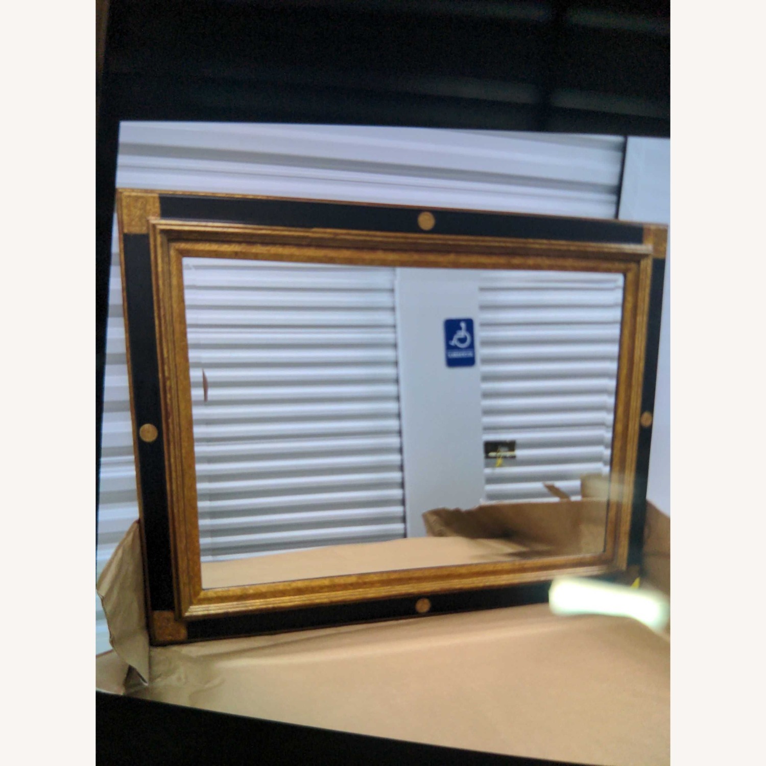 Wood Framed Mirror with Gilding	 - image-1