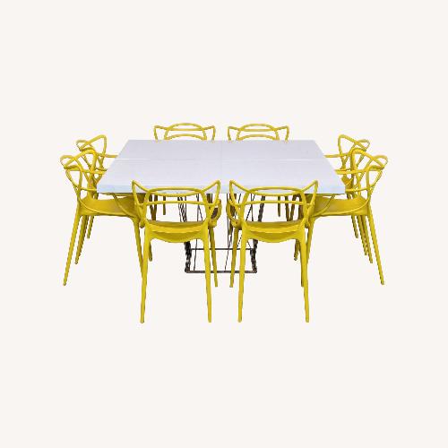 Used Modloft Modern Dining Table with 8 Kartell for sale on AptDeco