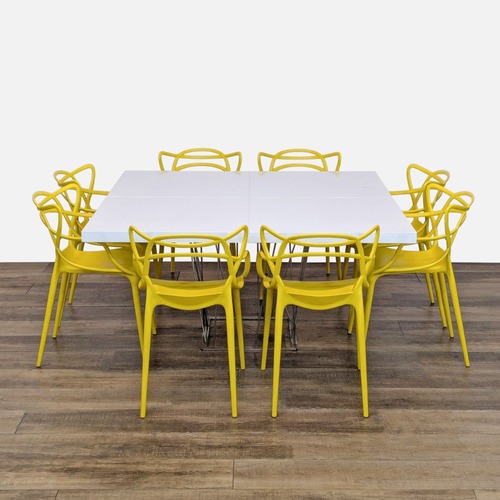 Used Modloft Modern Dining Table with 8 Kartell for sale on AptDeco