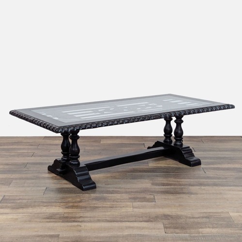 Used Peruvian Glass Top Dining Table for sale on AptDeco