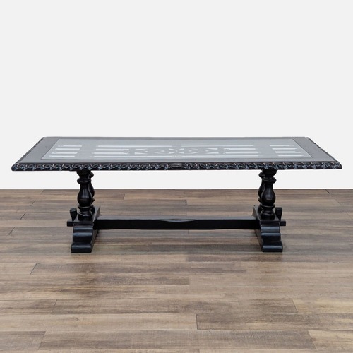 Used Peruvian Glass Top Dining Table for sale on AptDeco