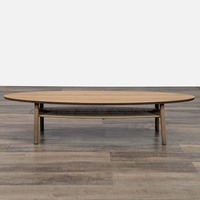 Oval Wood Coffee Table with Shelf	