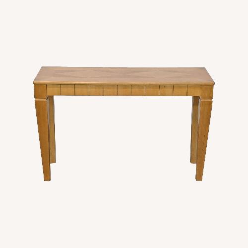Used Wood Console Table with Inlaid Top	 for sale on AptDeco