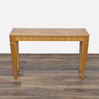 Wood Console Table with Inlaid Top	