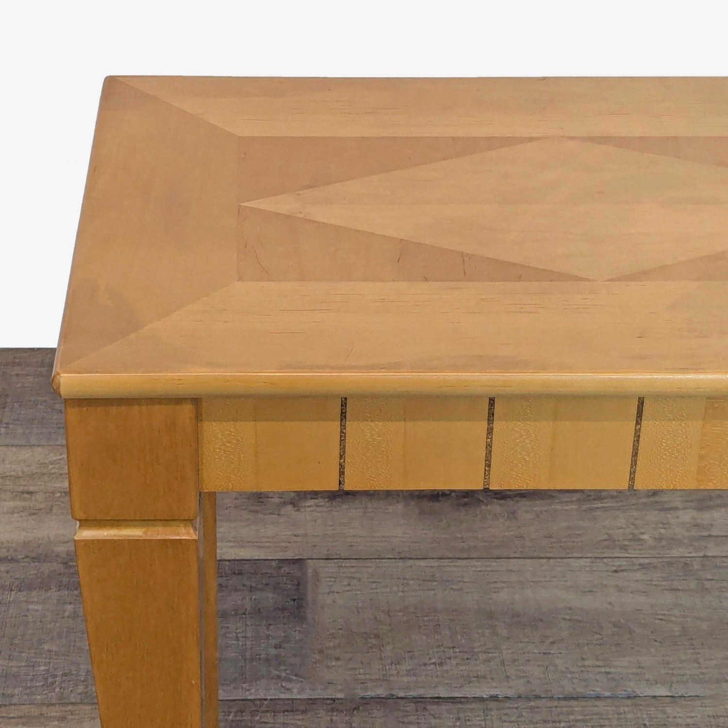 Wood Console Table with Inlaid Top	 - image-3