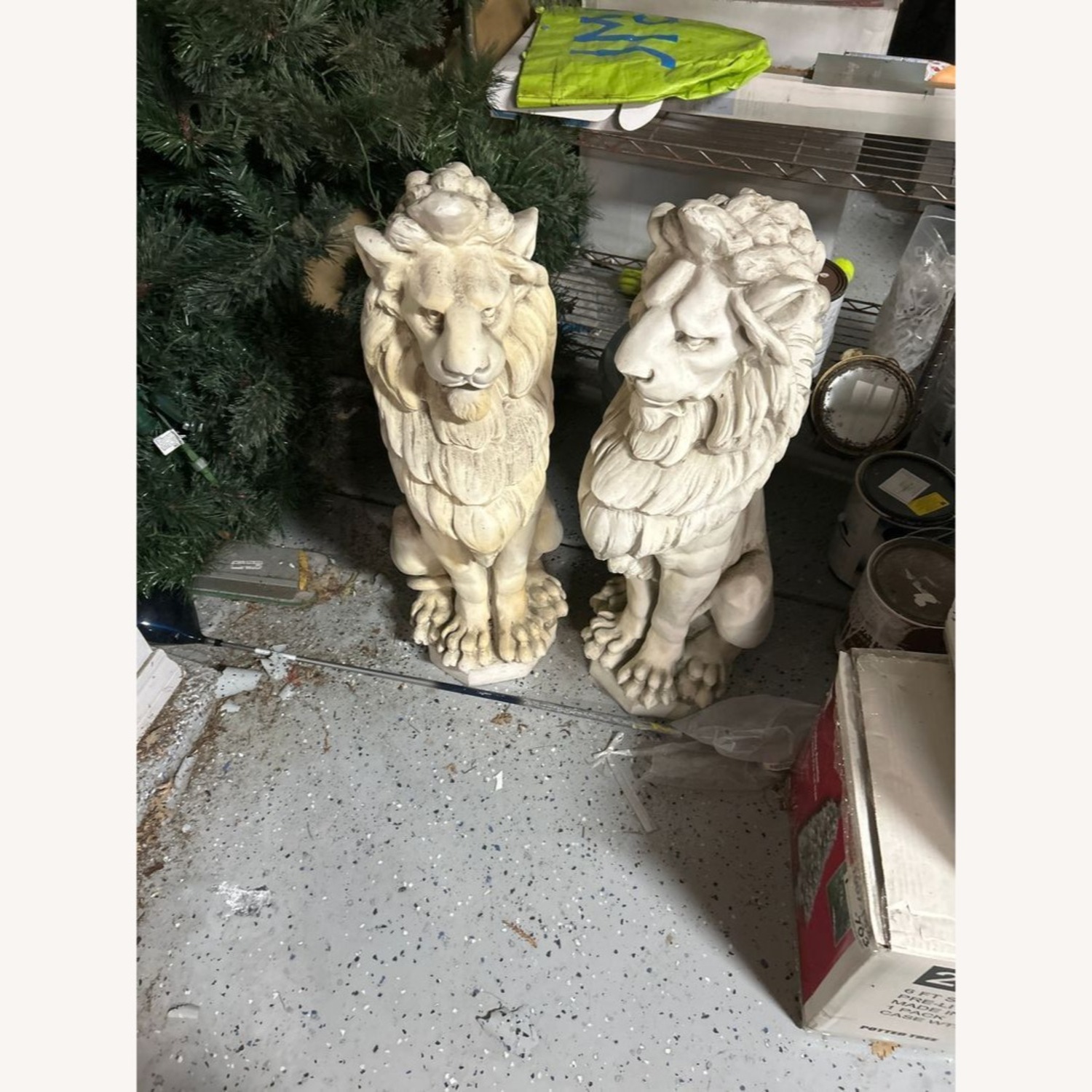 Large Guardian Lion Concrete Statue	 - image-8