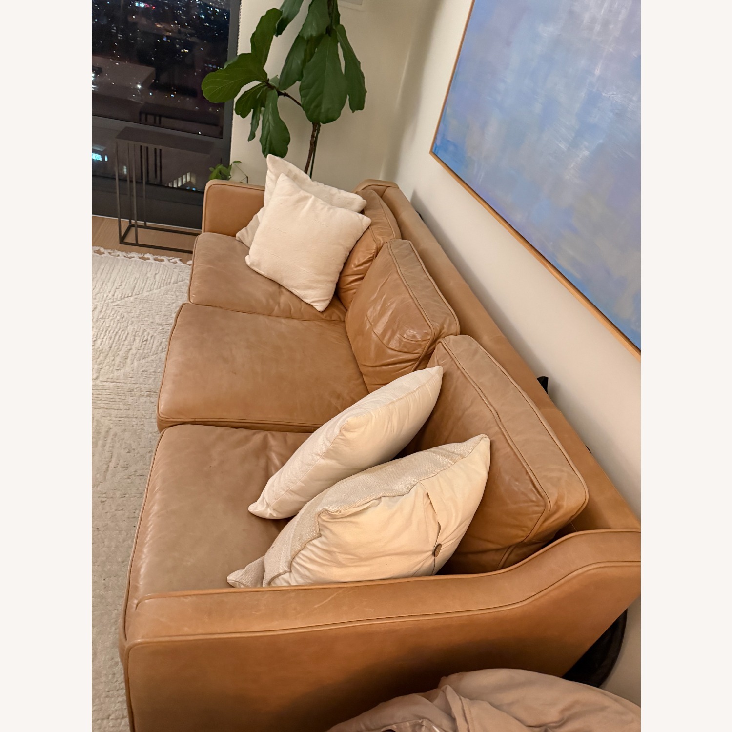 West Elm Hamilton Leather Sofa - image-3