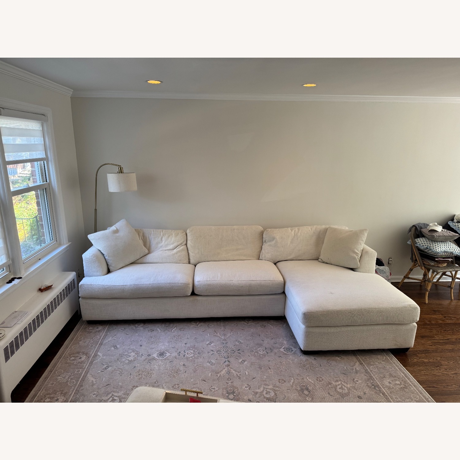 Joss & Main Natural Linen 2 Piece Sectional - image-1