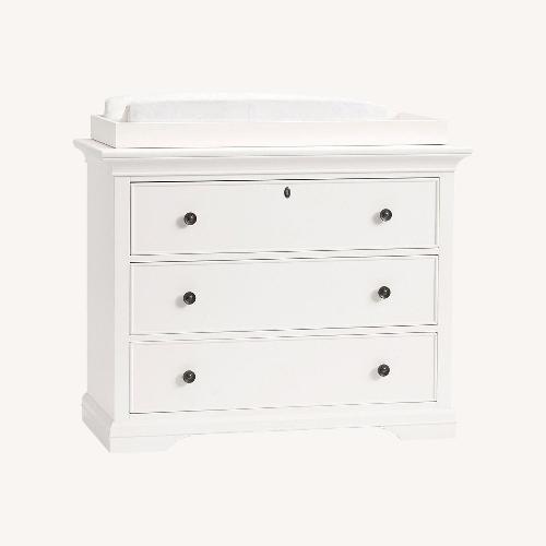 Used Pottery Barn Kids Larkin Light Gray Wood Dresser for sale on AptDeco