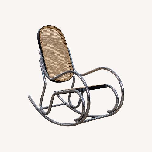 Used Vintage Chesa Metal and Rattan Rocking Chair	 for sale on AptDeco
