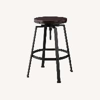 Wooden Industrial Swivel Bar Stools