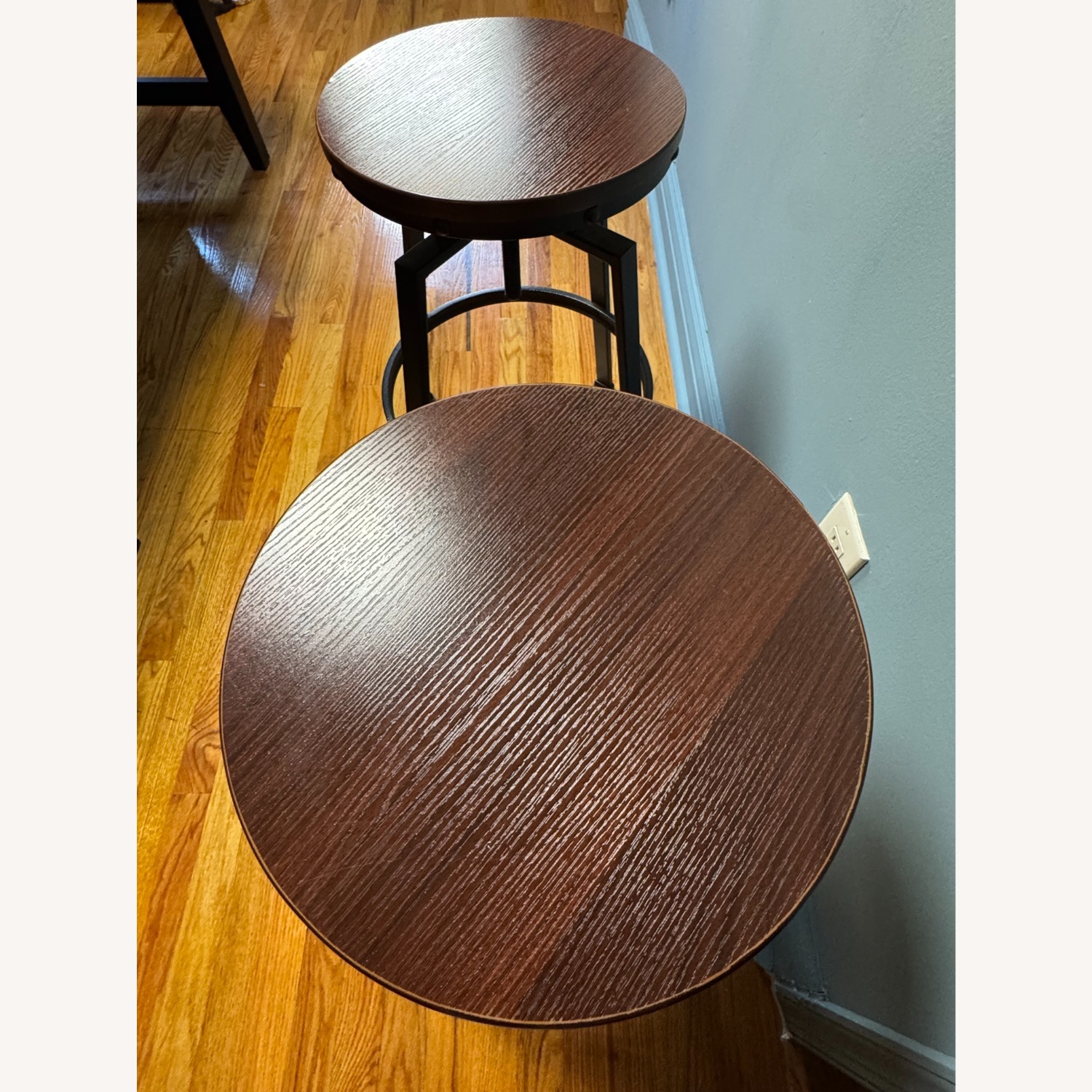 Wooden Industrial Swivel Bar Stools - image-2