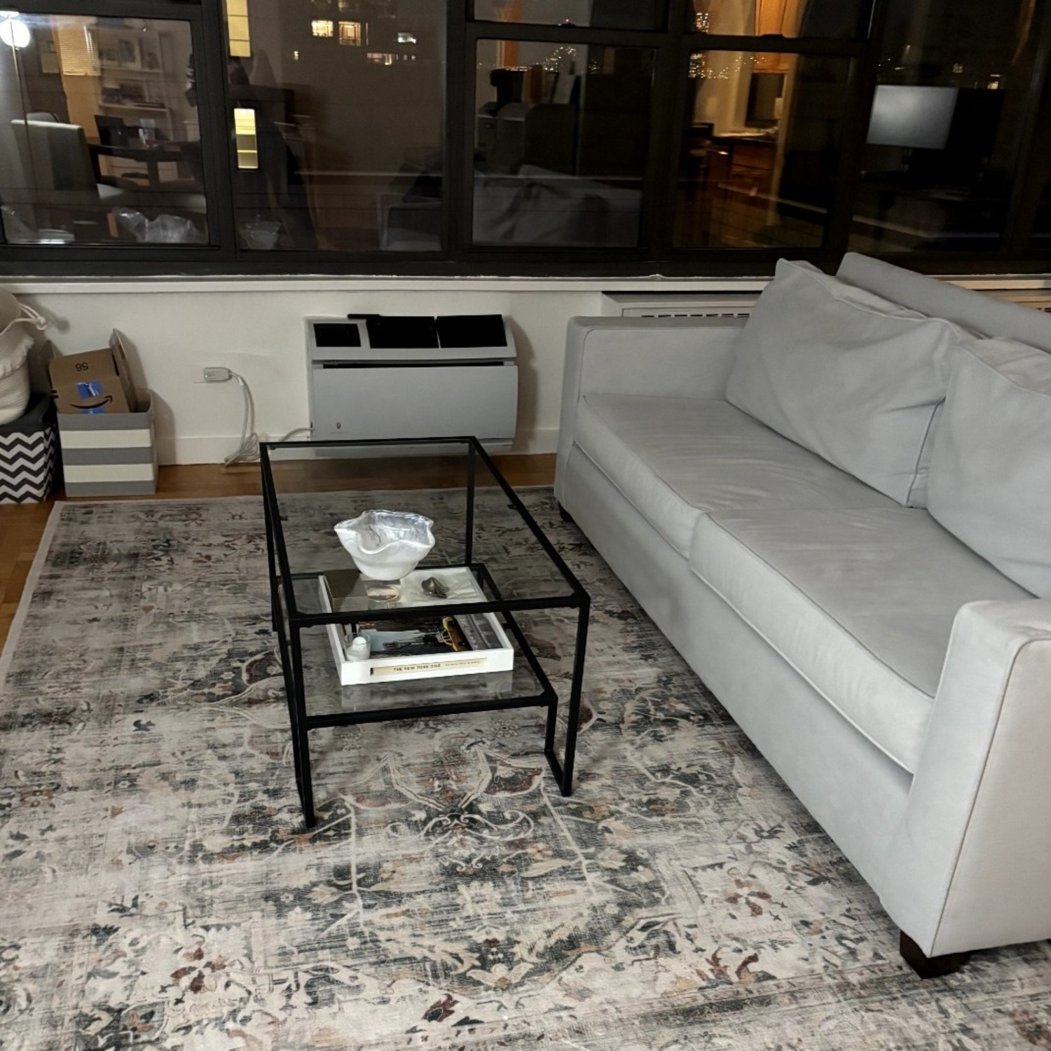 West Elm Henry Light Gray Velvet 3+ Seater Sofa - image-5