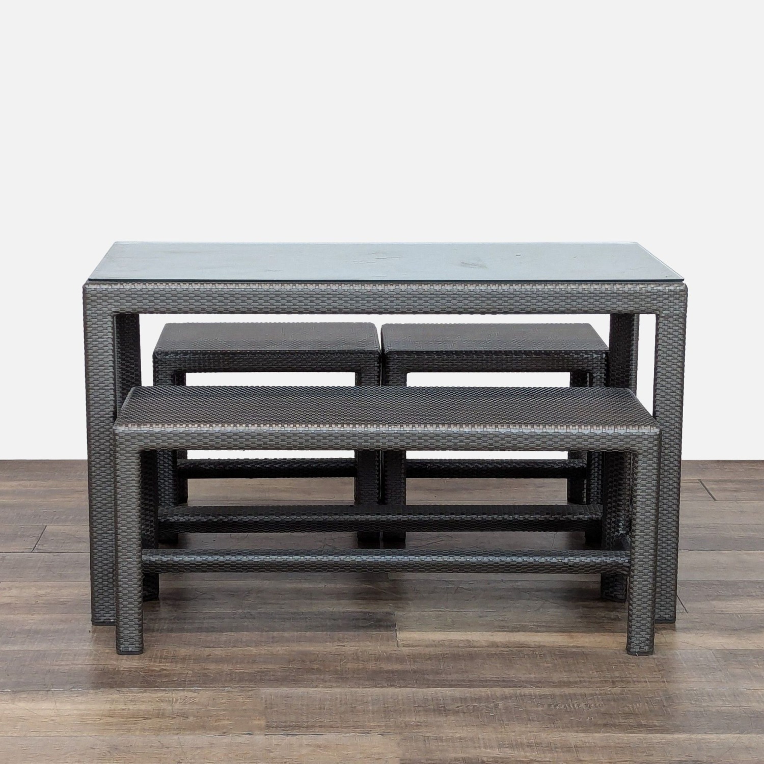 Dedon 4-Piece Outdoor Rattan Dining Table  - image-10