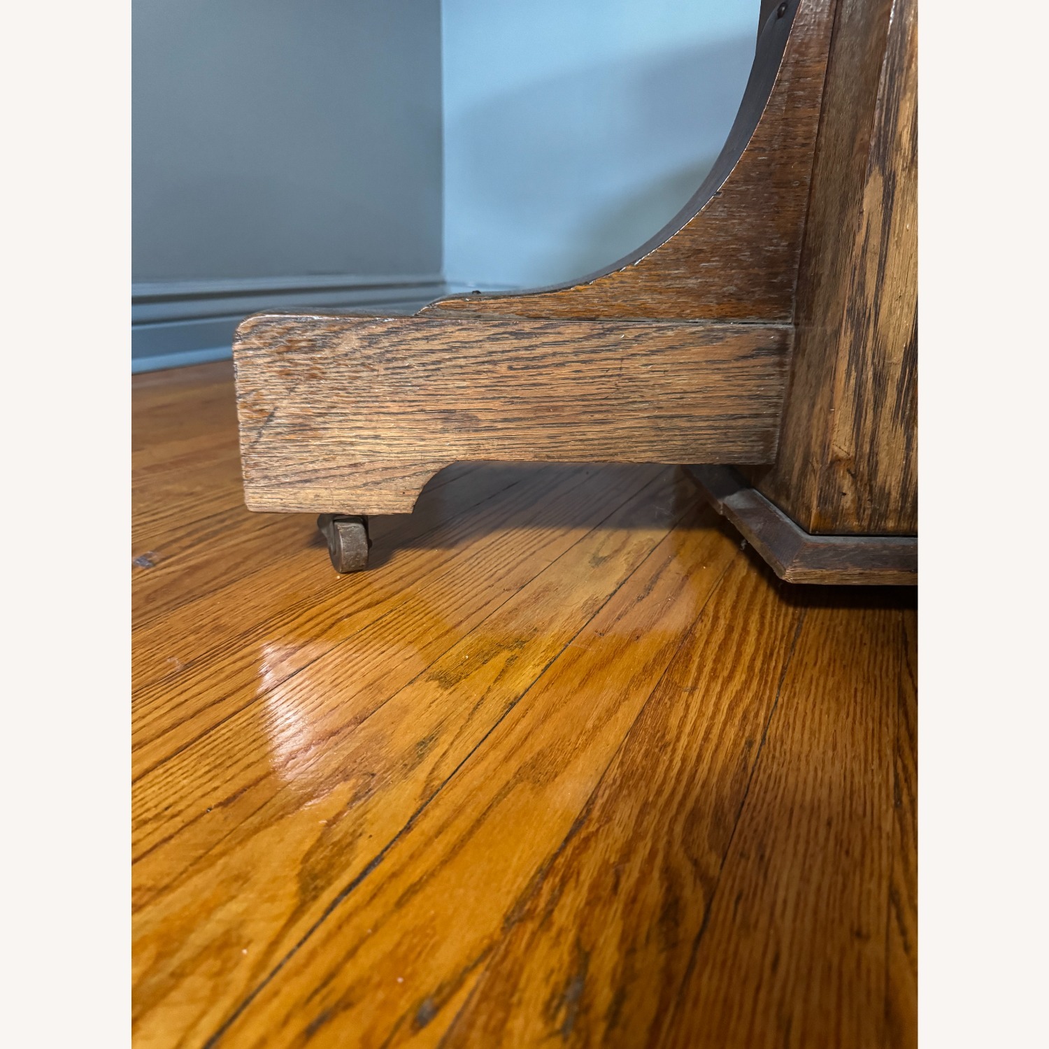 Antique Round Wood Dining Table - image-3